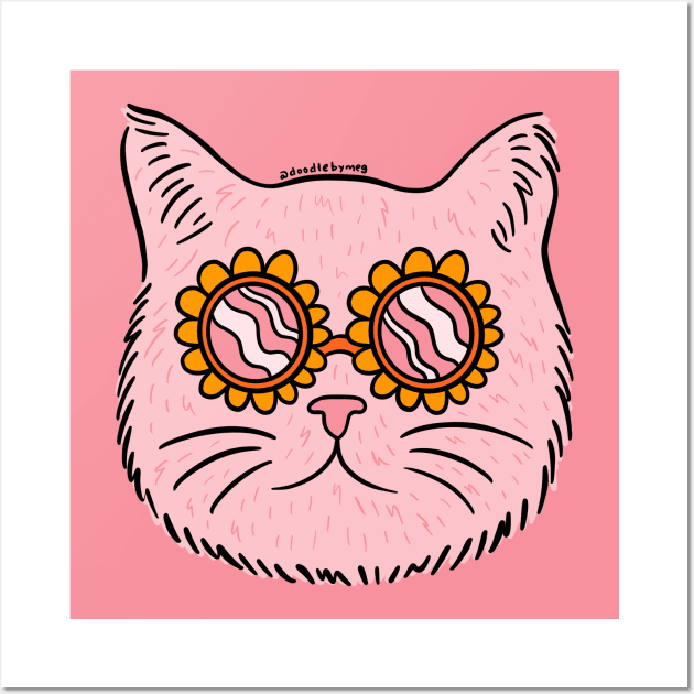 Groovy Cat Wall Art by Doodle by Meg